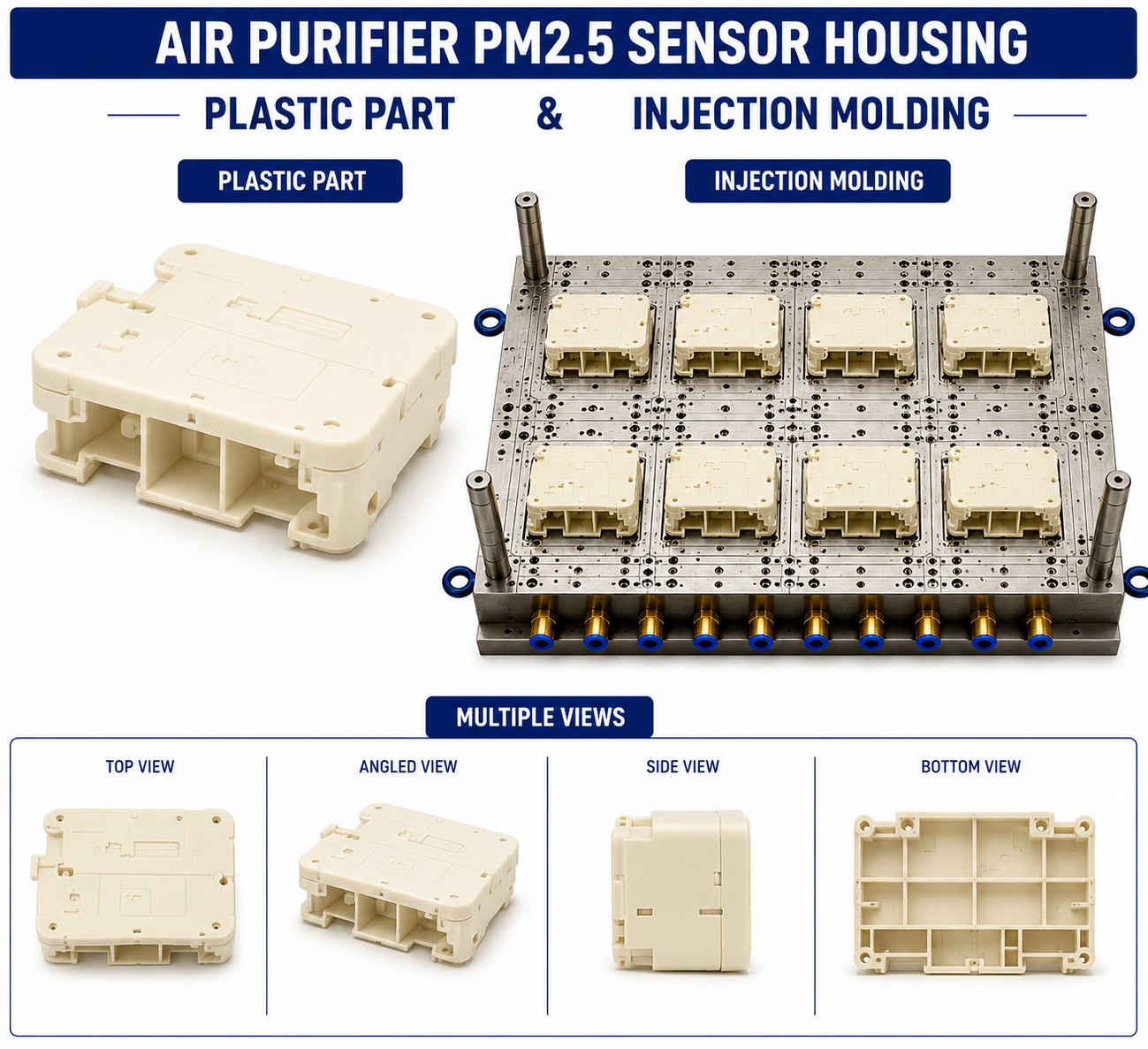 Air Purifier Plastic PM2.5 Sensor Housing Guide Mould and Moulding Service